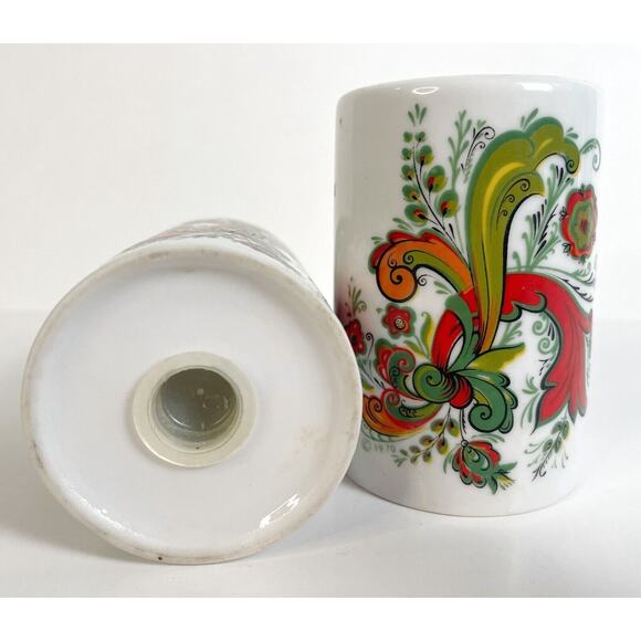 VTG BERGGREN Trayner Rosemaling Salt & Pepper Shakers Scandinavian Norwegian 70s - Picture 2 of 2